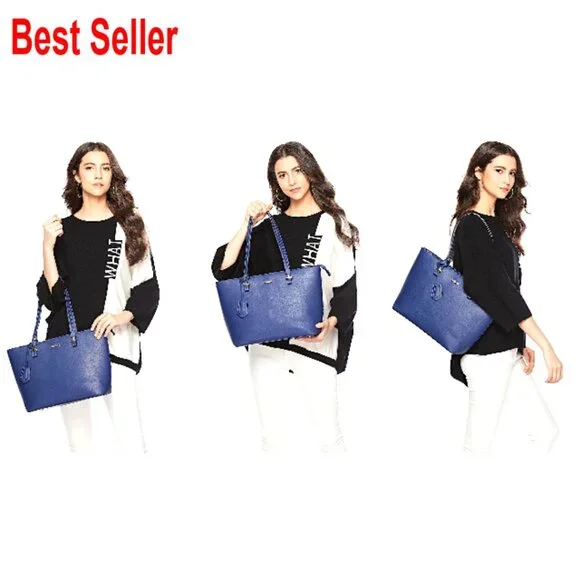 Faux Leather Tote Satchel Purse Set with Crossbody Bag - Picture 7 of 7